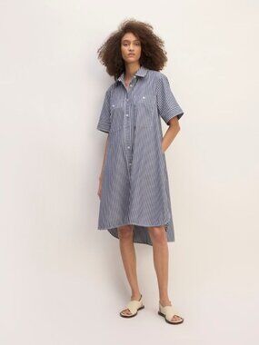Everlane The Daytripper Shirtdress in Navy Stripe Size Medium NWT